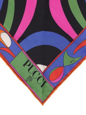 Pañuelo de seda con estampado Pucci azul