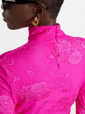 Nėriniuotas gėlėtas megztinis Balenciaga rožinė