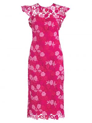 Кружевное платье миди в цветочек с принтом Shoshanna