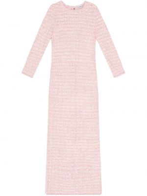 Obleka z gumbi iz tvida Balenciaga roza