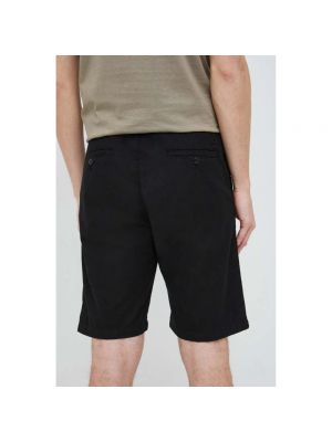 Pantalones cortos de lino de algodón Guess negro