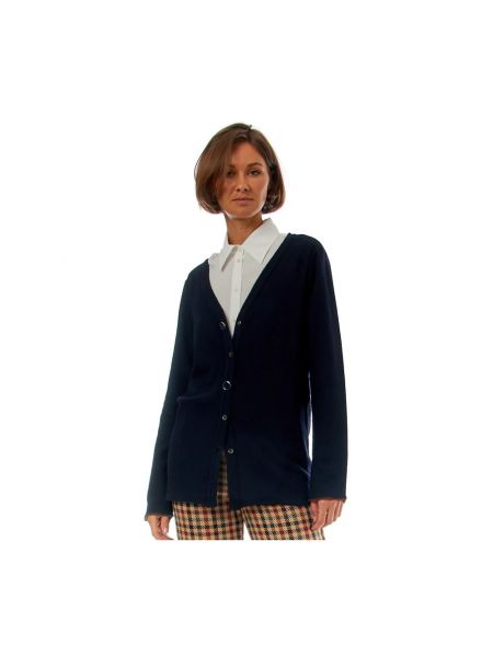 Sweter z dekoltem w serek Semicouture niebieski
