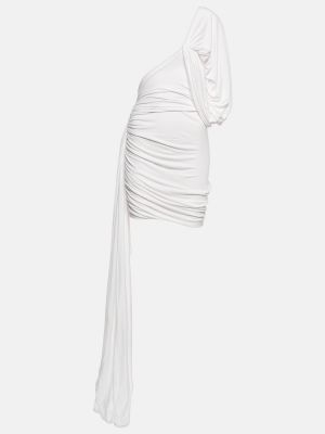 Mini vestido asimétrico drapeado Rick Owens blanco