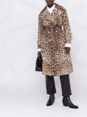 Leopardí trenčkot s potiskem Dolce & Gabbana hnědý