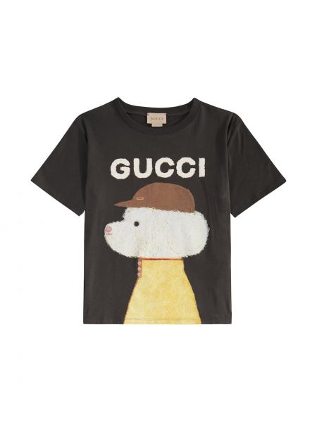 Trøje trykt bomuld t-shirt for drenge Gucci Kids grå