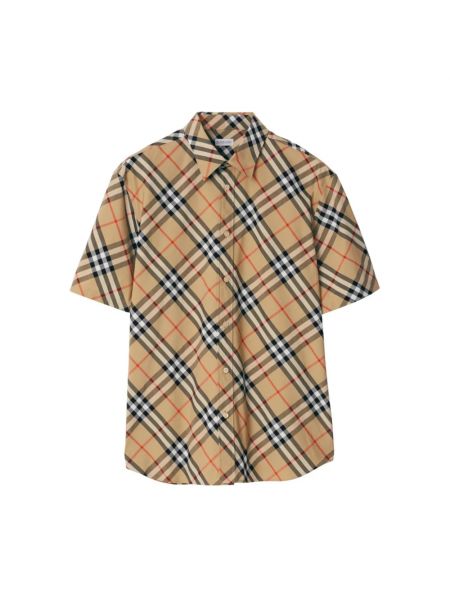 Koszula z krótkim rękawem Burberry beżowa