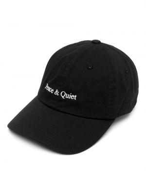 Șapcă cu broderie din bumbac Museum Of Peace & Quiet negru