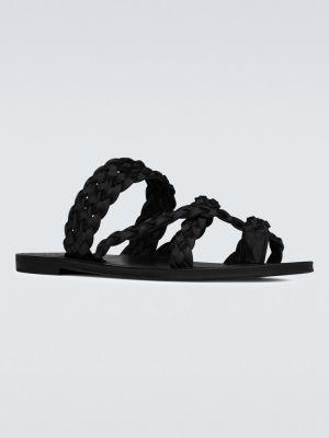 Sandale din piele Saint Laurent negru