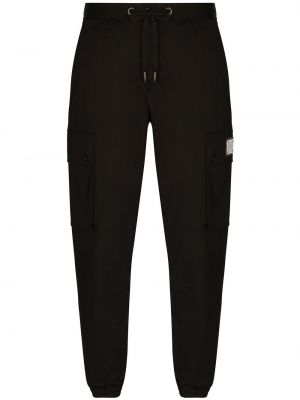 Памучни карго панталони Dolce & Gabbana черно