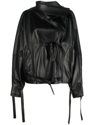 Usnjena jakna Manokhi črna