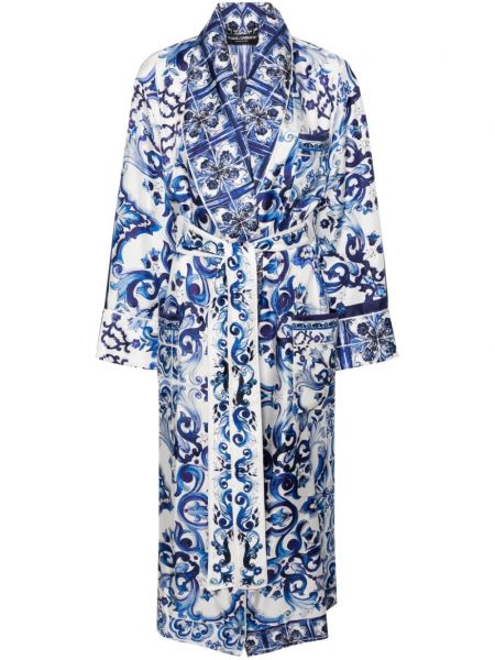 Svileni dugi kaput s printom Dolce & Gabbana