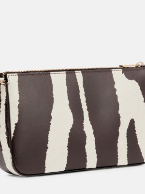 Kožená listová kabelka s potlačou so vzorom zebry Christian Louboutin biela