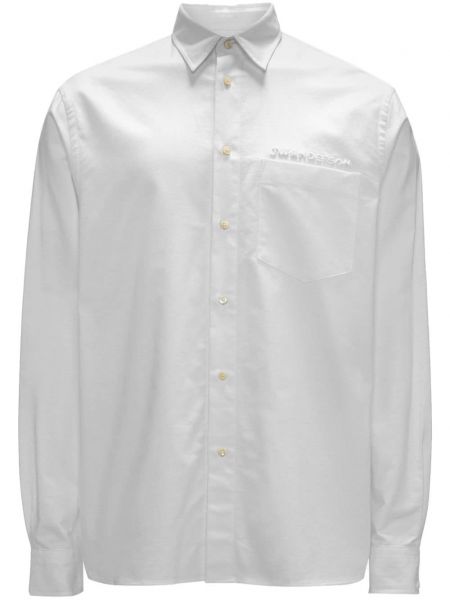 Βαμβακερό μακρύ πουκάμισο με κέντημα Jw Anderson λευκό