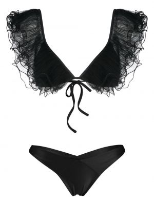 Pliszírozott bikini Isabel Beachwear fekete