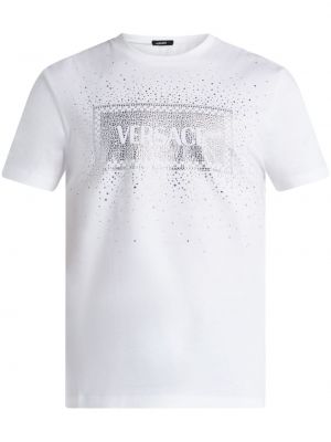 Тениска с кристали Versace бяло