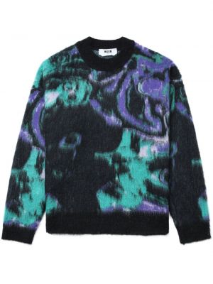 Džemper s apstraktnim uzorkom Msgm crna