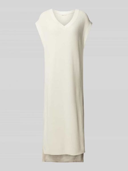 Dzianinowa sukienka z kaszmiru z dekoltem w serek Esmé Studios biała
