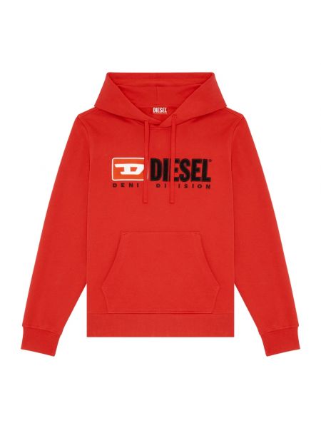Bluza z kapturem Diesel czerwona