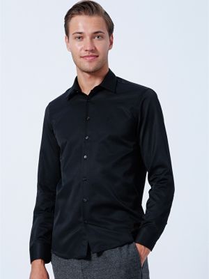 Однотонная рубашка Pierre Cardin черная