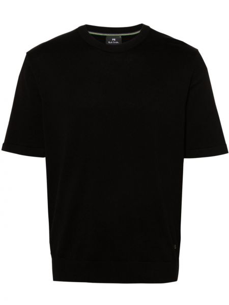 Πλεκτή βαμβακερή μπλούζα Ps Paul Smith μαύρο