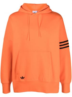 Csíkos kapucnis melegítő felső Adidas narancsszínű