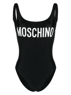 Jednodielne plavky s potlačou Moschino čierna