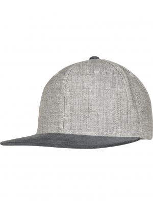 Welurowa czapka z daszkiem w kolorze melanż Flexfit szara