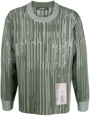 Ριγέ πουλόβερ με αφηρημένο print A-cold-wall* πράσινο