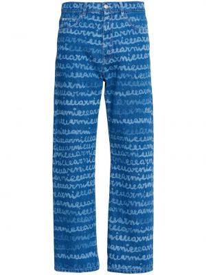 Straight jeans mit print Marni blau
