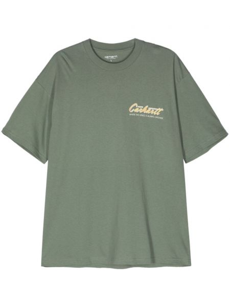 Памучна тениска Carhartt Wip зелено