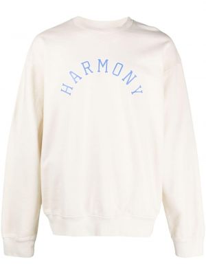 Raštuotas medvilninis džemperis Harmony Paris smėlinė