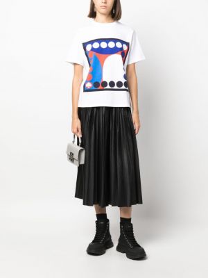 Koszulka bawełniana z nadrukiem w abstrakcyjne wzory Kate Spade biała