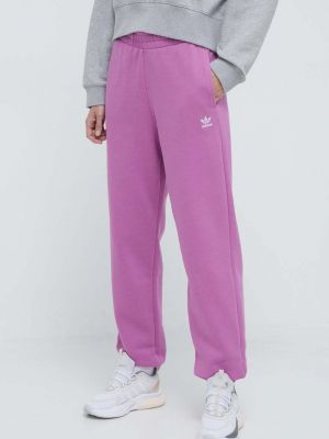 Fleecové sportovní kalhoty Adidas Originals růžové