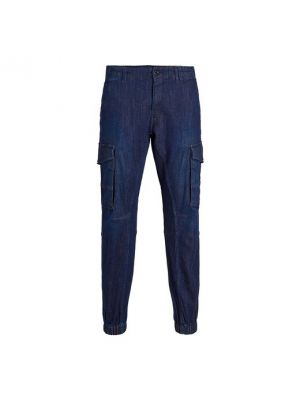 Pantalones cargo de algodón Jack & Jones azul