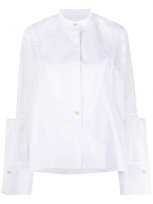 Βαμβακερό πουκάμισο με διαφανεια Jil Sander λευκό