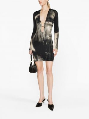 Sukienka koktajlowa z nadrukiem w abstrakcyjne wzory Louisa Ballou