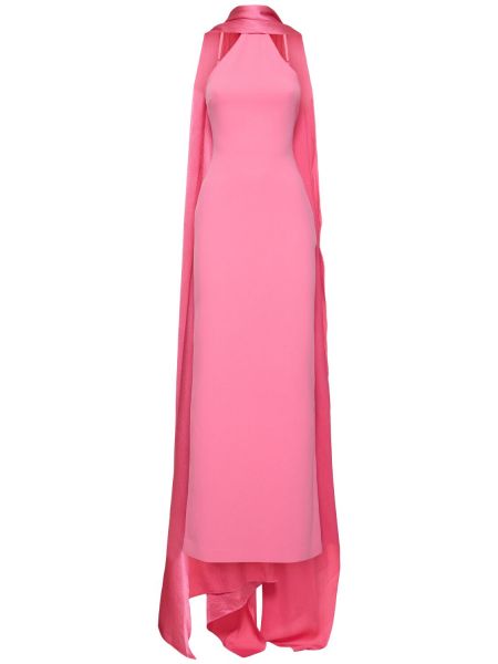 Halter-neck klänning i satin i crepe Solace London rosa