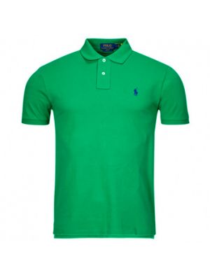 Podstawowa koszulka slim fit z krótkim rękawem z siateczką Polo Ralph Lauren zielona