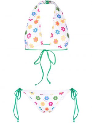 Trykt floral bikini Mc2 Saint Barth hvit