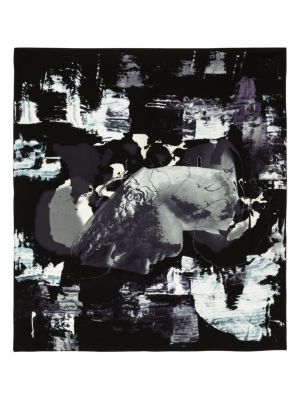 Selyem sál nyomtatás Yohji Yamamoto
