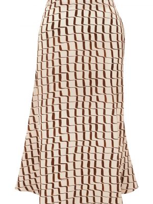 Шелковая юбка Kiton коричневая