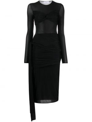 Midi haljina s draperijom Blumarine crna