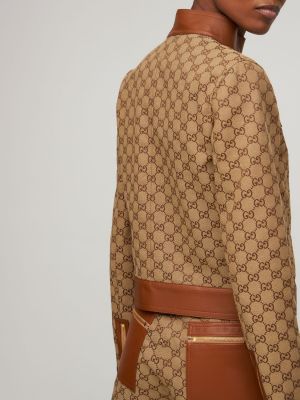 Bavlněná kožená bunda Gucci