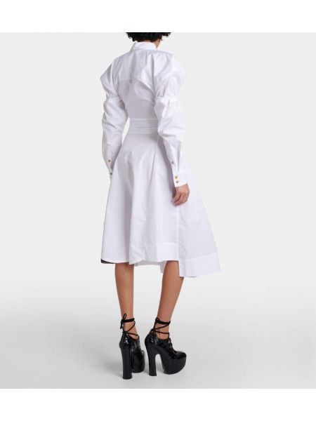 Памучна миди рокля Vivienne Westwood бяло
