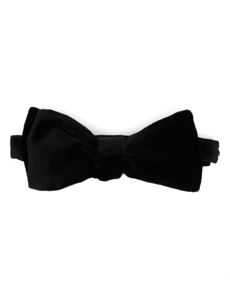 Žametna kravata z lokom iz rebrastega žameta Paul Smith črna