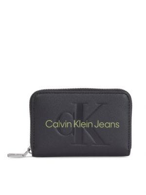 Peňaženka na zips Calvin Klein Jeans čierna