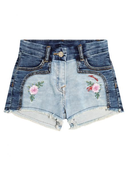 Brodert jeans-shorts for jenter Monnalisa