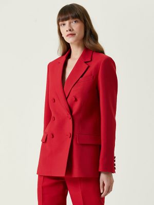 Шерстяной пиджак Valentino красный