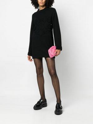 Megztas kašmyro siuvinėtas suknele Chanel Pre-owned juoda