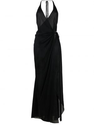 Прозрачна вечерна рокля без ръкави Louisa Ballou черно